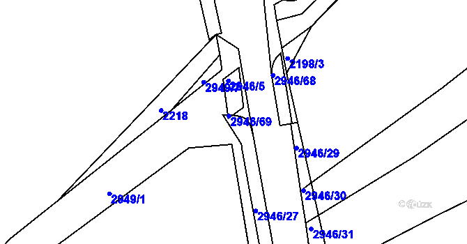 Parcela st. 2946/49 v KÚ Žebětín, Katastrální mapa