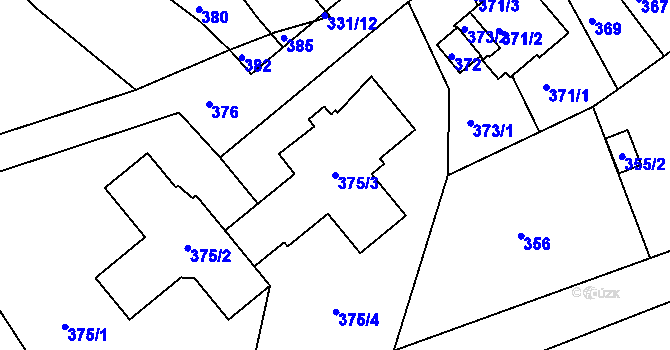 Parcela st. 375/3 v KÚ Žebětín, Katastrální mapa