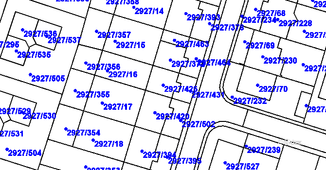 Parcela st. 2927/426 v KÚ Žebětín, Katastrální mapa