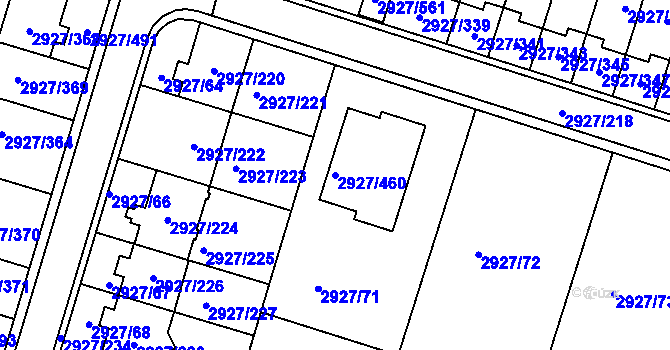Parcela st. 2927/460 v KÚ Žebětín, Katastrální mapa