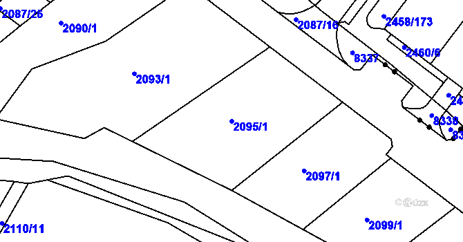 Parcela st. 2095/1 v KÚ Žebětín, Katastrální mapa