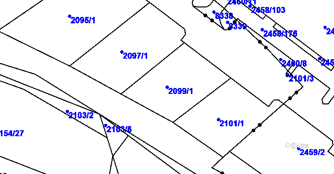 Parcela st. 2099/1 v KÚ Žebětín, Katastrální mapa