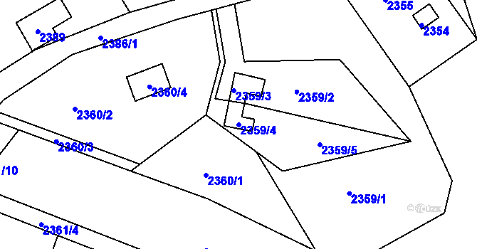 Parcela st. 2359/4 v KÚ Žebětín, Katastrální mapa