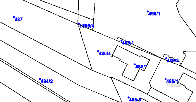 Parcela st. 486/4 v KÚ Žebětín, Katastrální mapa