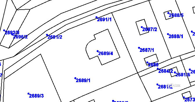 Parcela st. 2689/4 v KÚ Žebětín, Katastrální mapa