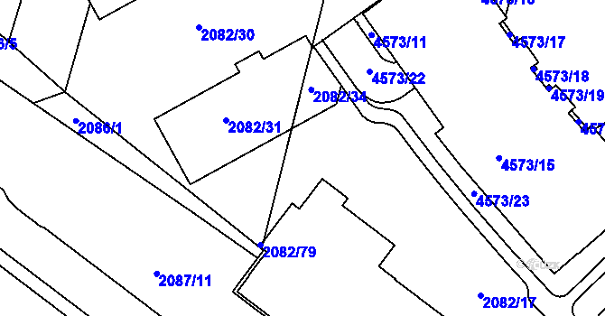 Parcela st. 2082/26 v KÚ Žebětín, Katastrální mapa