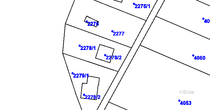 Parcela st. 2278/2 v KÚ Žebětín, Katastrální mapa
