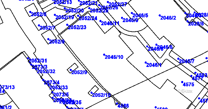 Parcela st. 2046/10 v KÚ Žebětín, Katastrální mapa