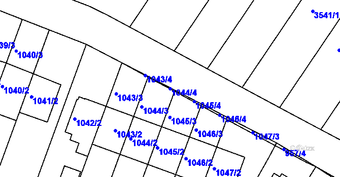 Parcela st. 1044/4 v KÚ Žebětín, Katastrální mapa