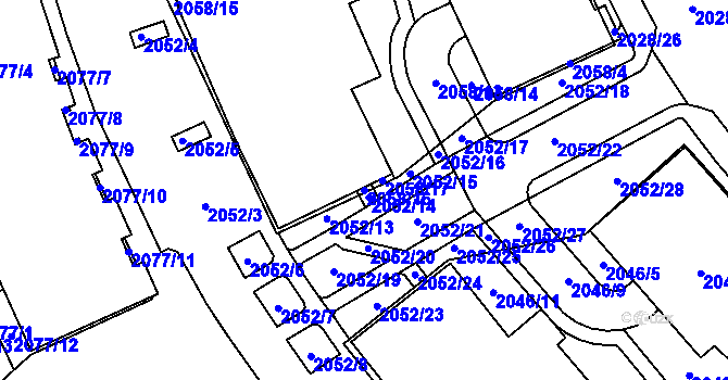 Parcela st. 2058/16 v KÚ Žebětín, Katastrální mapa