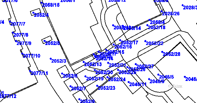 Parcela st. 2058/17 v KÚ Žebětín, Katastrální mapa