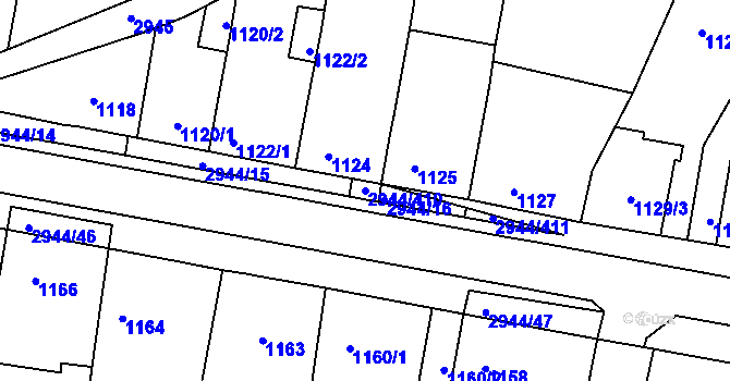 Parcela st. 2944/410 v KÚ Žebětín, Katastrální mapa