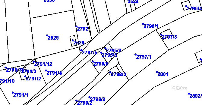 Parcela st. 2795/5 v KÚ Žebětín, Katastrální mapa
