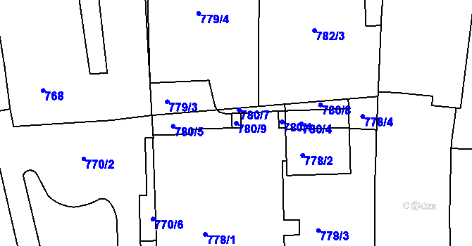 Parcela st. 780/9 v KÚ Žebětín, Katastrální mapa