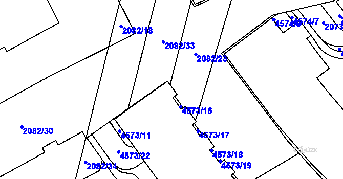 Parcela st. 2082/73 v KÚ Žebětín, Katastrální mapa