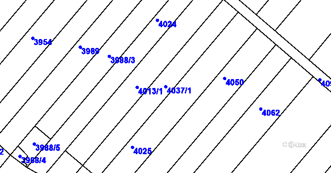 Parcela st. 4037/1 v KÚ Žebětín, Katastrální mapa