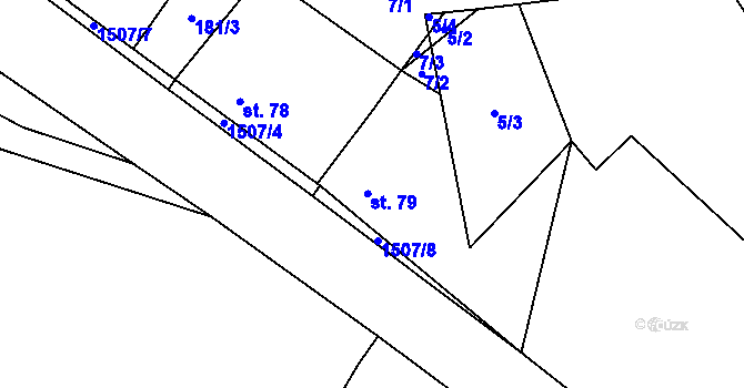 Parcela st. 79 v KÚ Žebnice, Katastrální mapa