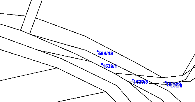 Parcela st. 584/18 v KÚ Žebnice, Katastrální mapa