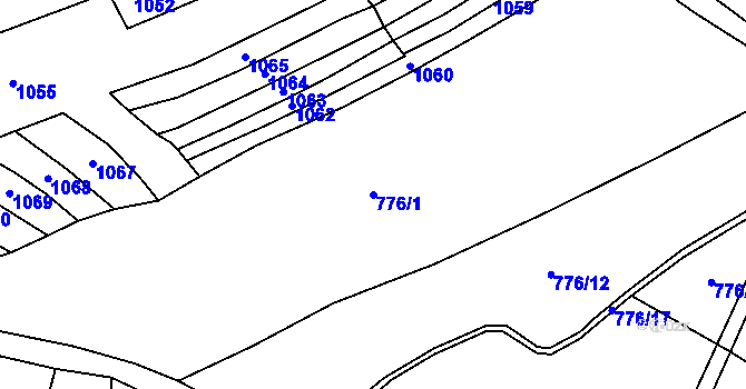 Parcela st. 776/1 v KÚ Žebnice, Katastrální mapa