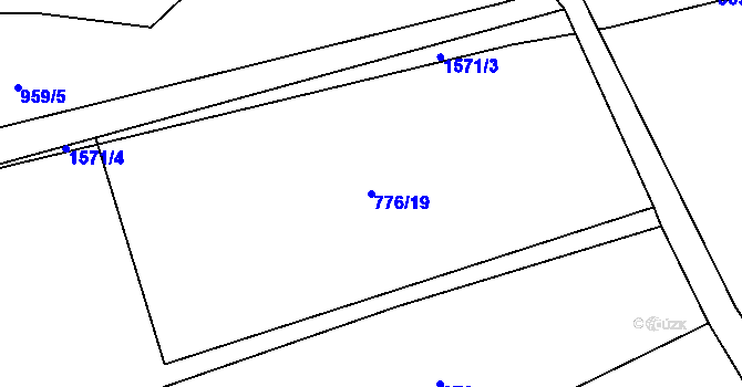 Parcela st. 776/19 v KÚ Žebnice, Katastrální mapa
