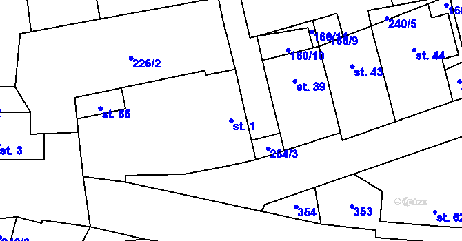 Parcela st. 1 v KÚ Sedlec u Žebráku, Katastrální mapa