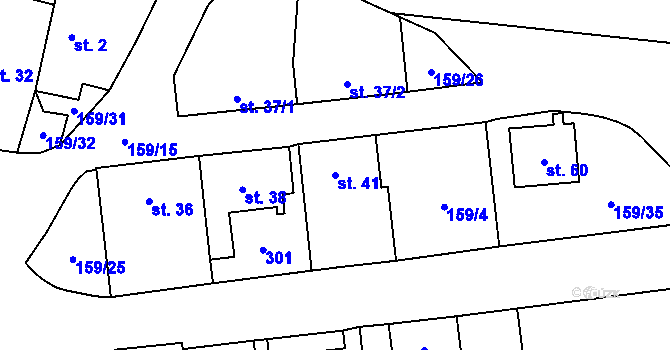 Parcela st. 41 v KÚ Sedlec u Žebráku, Katastrální mapa