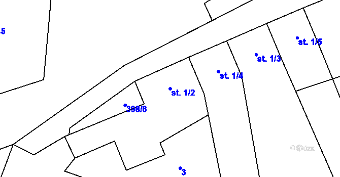 Parcela st. 1/2 v KÚ Točník, Katastrální mapa