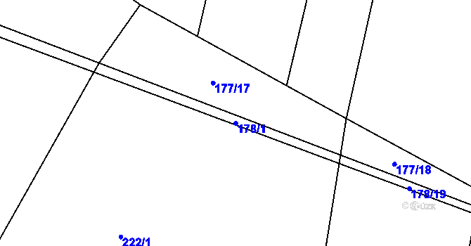 Parcela st. 178/1 v KÚ Točník, Katastrální mapa