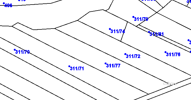 Parcela st. 311/21 v KÚ Točník, Katastrální mapa