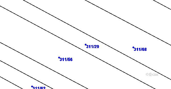 Parcela st. 311/29 v KÚ Točník, Katastrální mapa