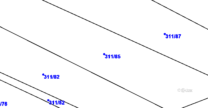 Parcela st. 311/85 v KÚ Točník, Katastrální mapa