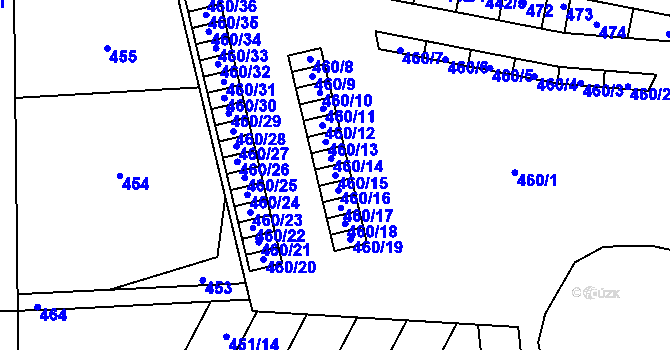 Parcela st. 460/15 v KÚ Točník, Katastrální mapa