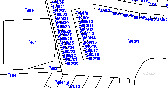 Parcela st. 460/16 v KÚ Točník, Katastrální mapa