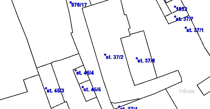 Parcela st. 37/2 v KÚ Žebrák, Katastrální mapa