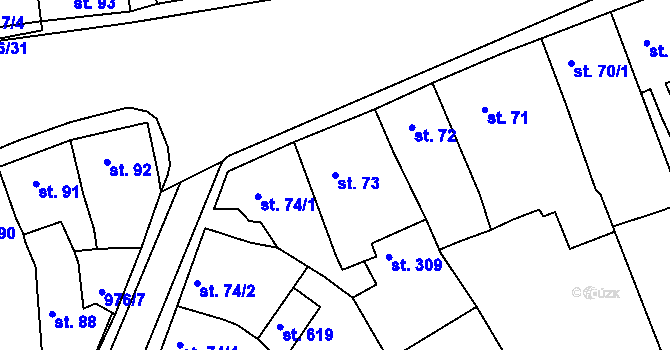 Parcela st. 73 v KÚ Žebrák, Katastrální mapa