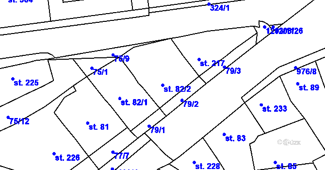 Parcela st. 82/2 v KÚ Žebrák, Katastrální mapa
