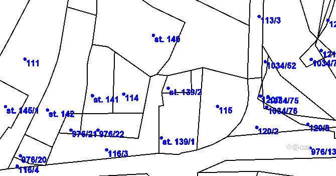 Parcela st. 139/2 v KÚ Žebrák, Katastrální mapa