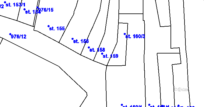 Parcela st. 159 v KÚ Žebrák, Katastrální mapa