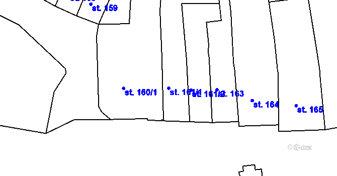 Parcela st. 161/1 v KÚ Žebrák, Katastrální mapa