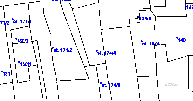 Parcela st. 174/4 v KÚ Žebrák, Katastrální mapa