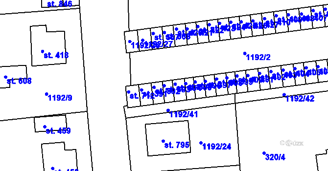 Parcela st. 393 v KÚ Žebrák, Katastrální mapa