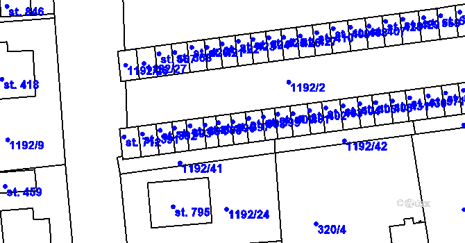 Parcela st. 397 v KÚ Žebrák, Katastrální mapa
