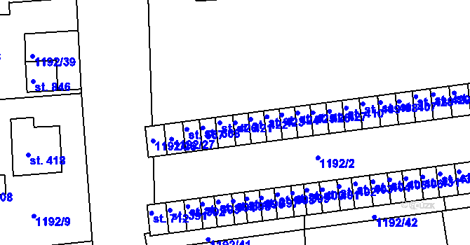 Parcela st. 421 v KÚ Žebrák, Katastrální mapa