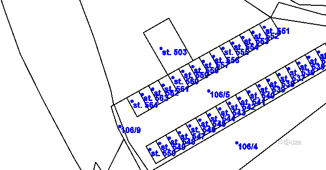 Parcela st. 561 v KÚ Žebrák, Katastrální mapa