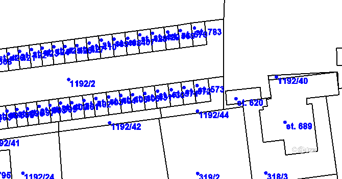 Parcela st. 571 v KÚ Žebrák, Katastrální mapa