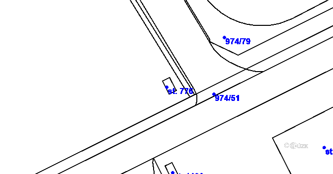 Parcela st. 776 v KÚ Žebrák, Katastrální mapa