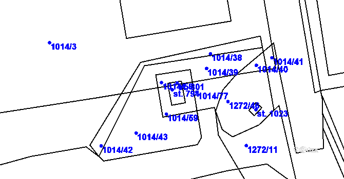 Parcela st. 794 v KÚ Žebrák, Katastrální mapa