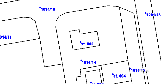 Parcela st. 802 v KÚ Žebrák, Katastrální mapa