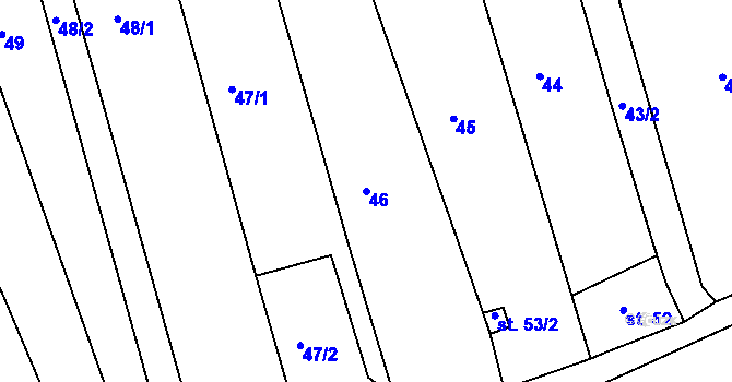 Parcela st. 46 v KÚ Žebrák, Katastrální mapa