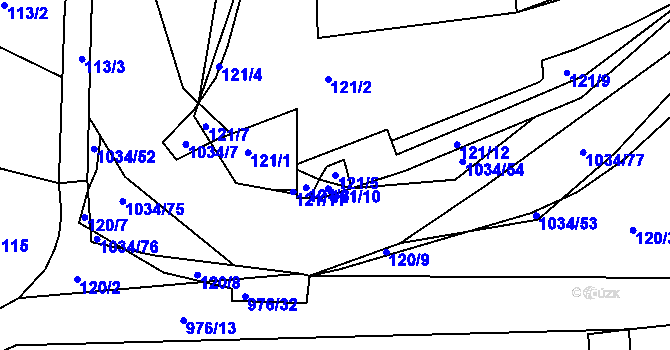Parcela st. 121/5 v KÚ Žebrák, Katastrální mapa
